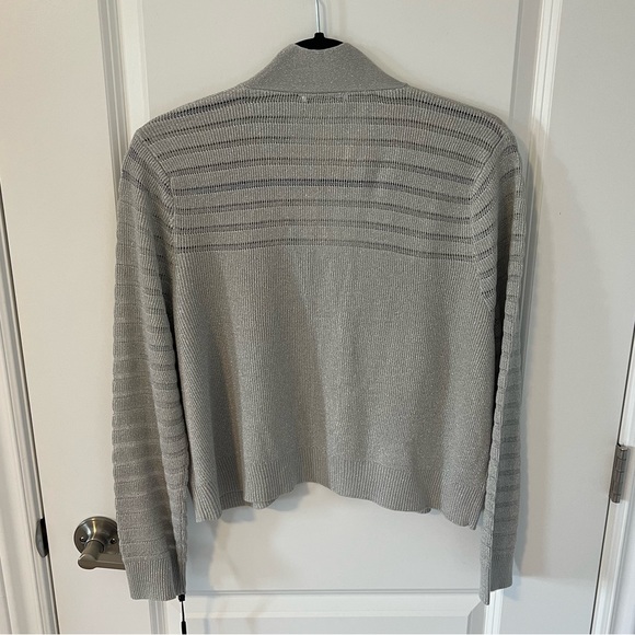NWT Calvin Klein Metallic Open Front Shrug Cardigan - Picture 2 of 6